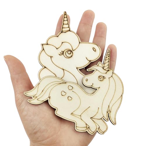 32 Unicorn Wood Cutouts for DIY Craft Projects