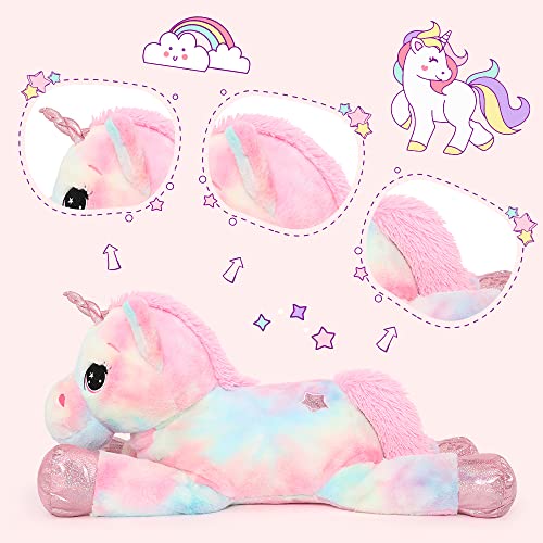 Giant Rainbow Unicorn Plush Toy - 43 Inches