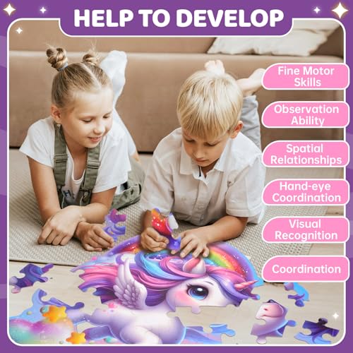 45-Piece Unicorn Floor Puzzle for Kids
