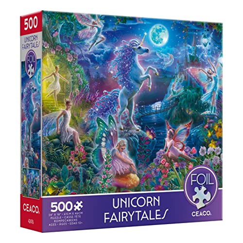 Unicorn Fairytales 500-Piece Foil Jigsaw Puzzle