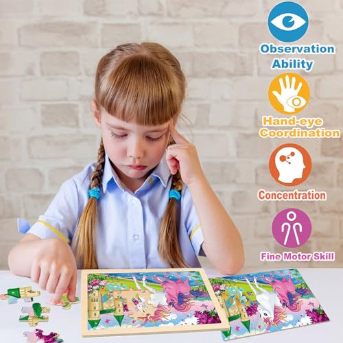 Unicorn & Fairy Themed Wooden Jigsaw Puzzles