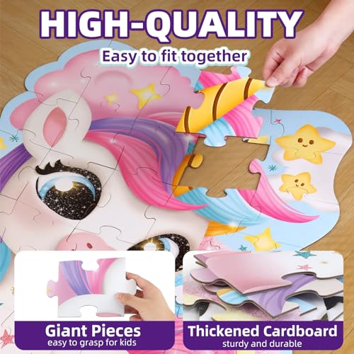 Large Unicorn Floor Puzzle for Kids Ages 3-8