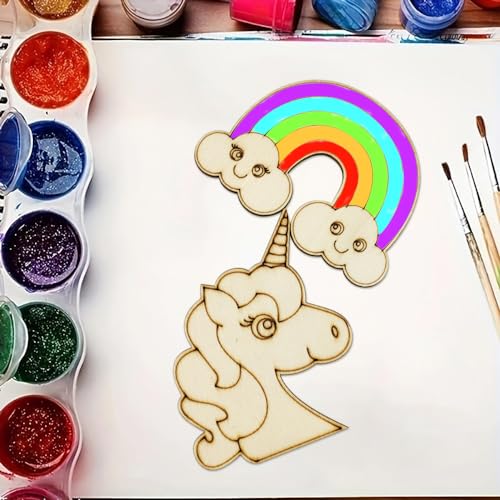 32 Unicorn Wood Cutouts for DIY Craft Projects