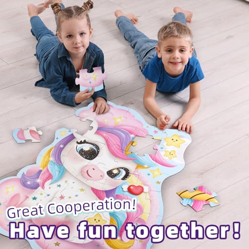 Large Unicorn Floor Puzzle for Kids Ages 3-8