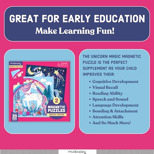 Magical Unicorn Tri-Fold 20-Piece Puzzle Set