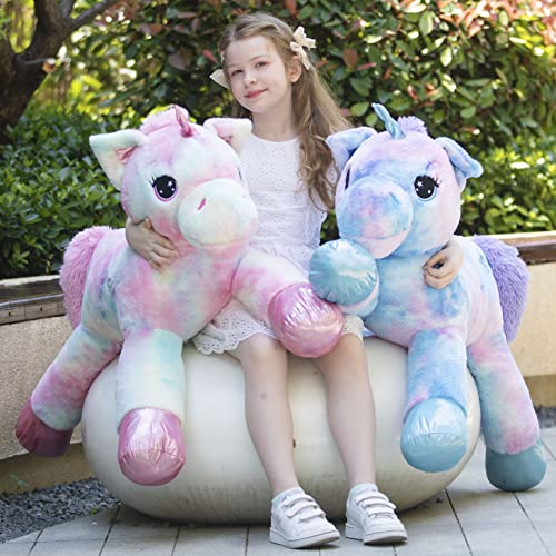 Giant Rainbow Unicorn Plush Toy - 43 Inches