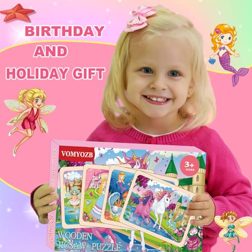 Unicorn & Fairy Themed Wooden Jigsaw Puzzles