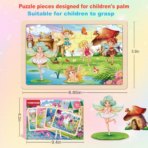 Unicorn & Fairy Themed Wooden Jigsaw Puzzles