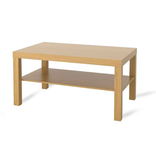 Modern Oak Effect Coffee Table with Shelf