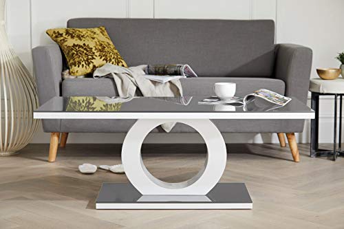 Giovani Grey & White Modern Glass Coffee Table