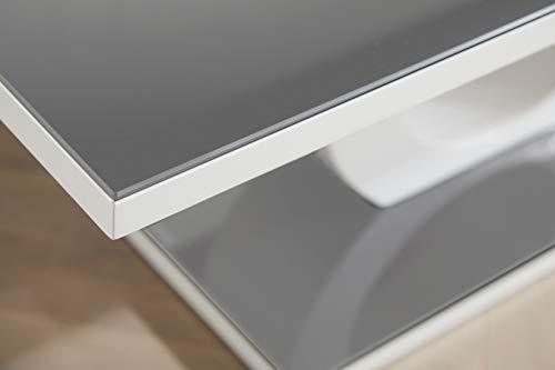 Giovani Grey & White Modern Glass Coffee Table