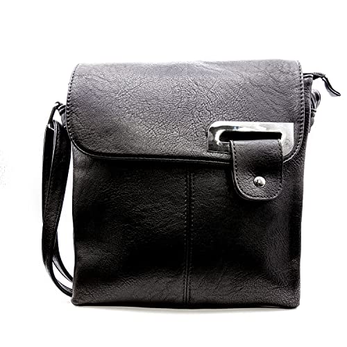 Woodland Leathers Women's Crossbody Messenger Bag - Black