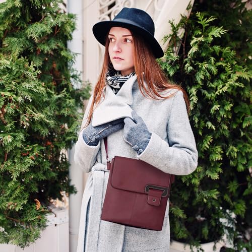 Woodland Leathers Women's Crossbody Messenger Bag - Black