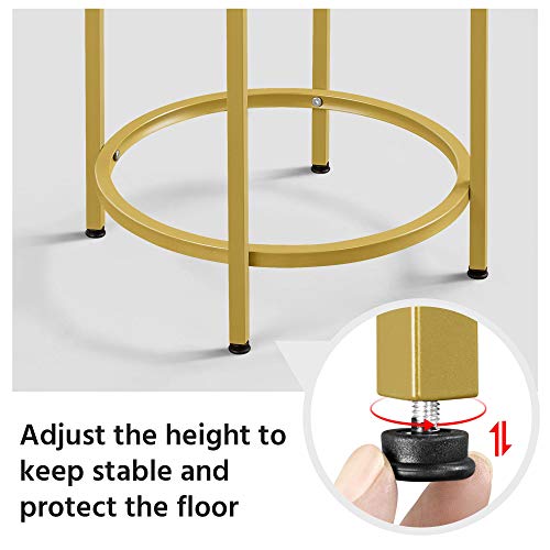 Yaheetech Mustard Gold Round Glass Accent Table