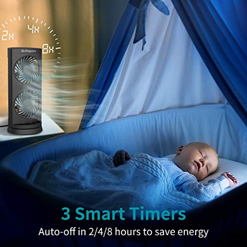 Dr. Prepare Portable Oscillating Tower Fan with Timer