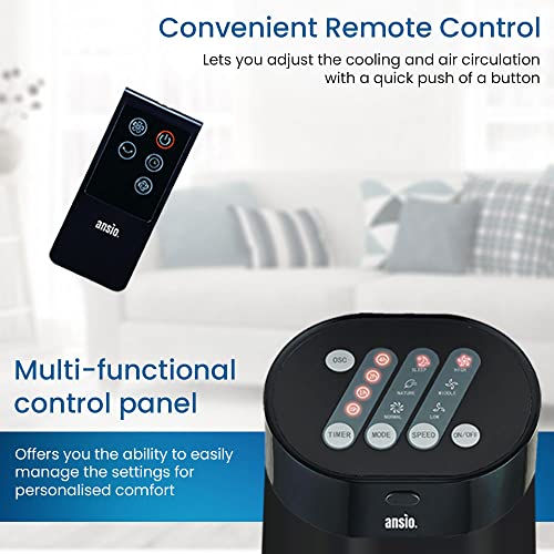 ANSIO 30-Inch Remote Oscillating Tower Fan