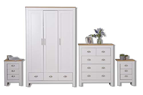 Country Style 4-Piece White Bedroom Furniture Set