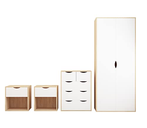 Delvito 4-Piece Bedroom Furniture Set - White Oak