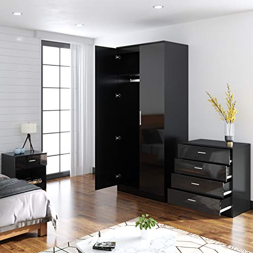 Sleek 3-Piece Black Bedroom Furniture Set