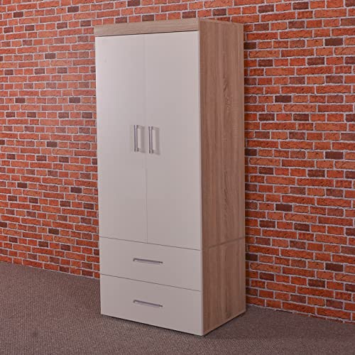 Elegant White & Sonoma Oak 3-Piece Bedroom Set