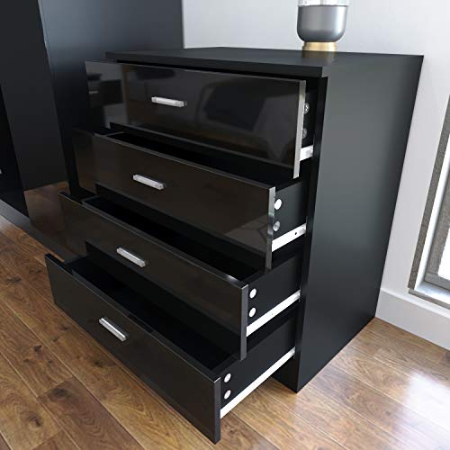 Sleek 3-Piece Black Bedroom Furniture Set