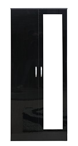 Stylish Black Bedroom Furniture Set with Wardrobe & Drawers