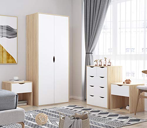 Delvito 4-Piece Bedroom Furniture Set - White Oak