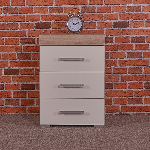 Elegant White & Sonoma Oak 3-Piece Bedroom Set