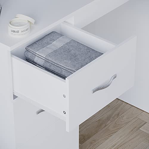 Riano White 3 Drawer Makeup Dressing Table