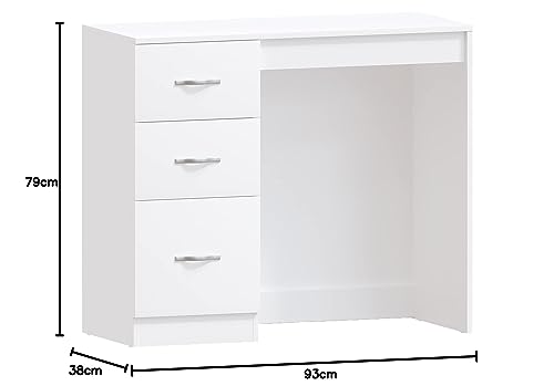 Riano White 3 Drawer Makeup Dressing Table