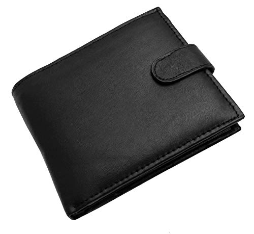 Men's RFID Blocking Soft Leather Tri-Fold Wallet