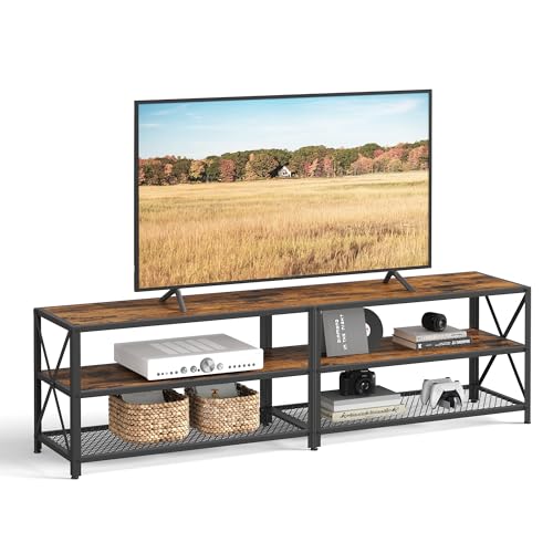 VASAGLE Rustic TV Stand for 75-Inch TVs