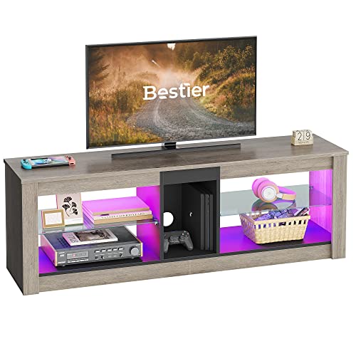 Bestier 140CM Modern TV Stand with RGB Lights