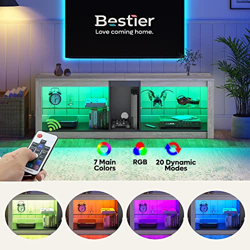 Bestier 140CM Modern TV Stand with RGB Lights