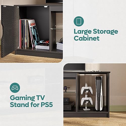 Bestier 148CM LED TV Stand with Adjustable Shelves