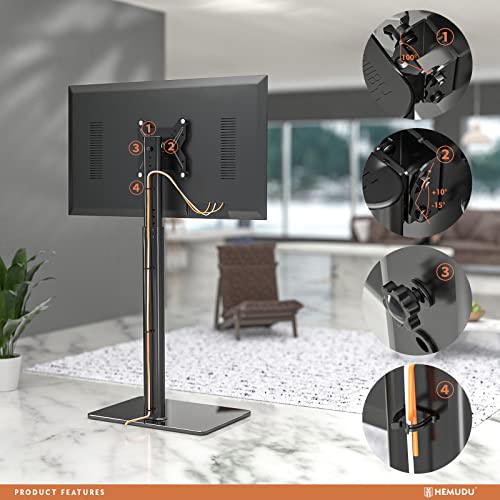 Swivel Floor TV Stand for 19-43" TVs, Black