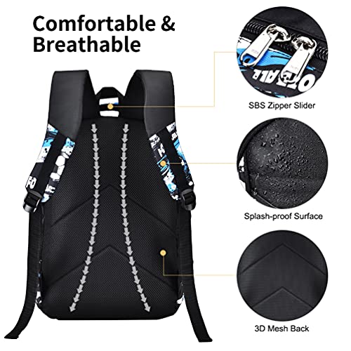 OOPOR Waterproof Kids Backpack Set with Lunch Bag