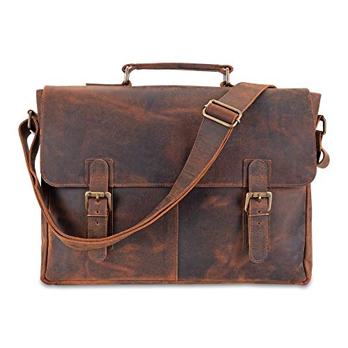 Handmade Distressed Leather Messenger Bag for Laptops