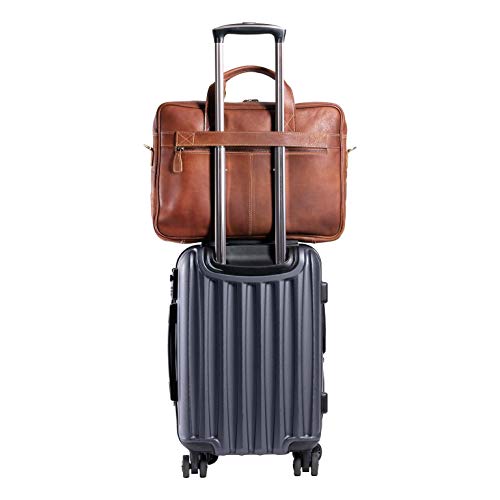 Stylish 16-Inch Leather Laptop Messenger Bag
