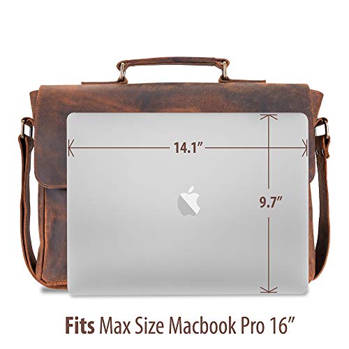Handmade Distressed Leather Messenger Bag for Laptops