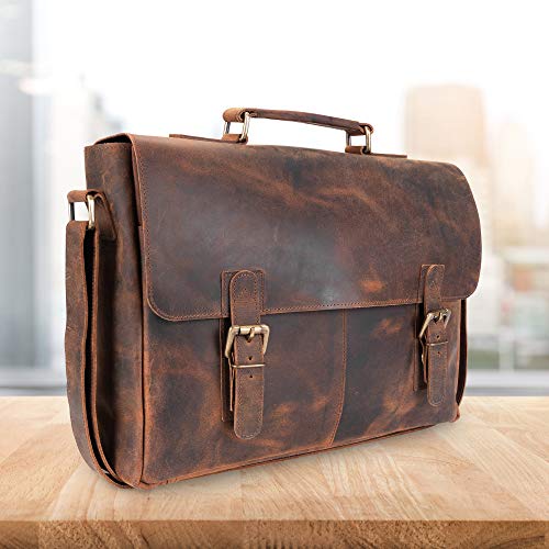 Handmade Distressed Leather Messenger Bag for Laptops