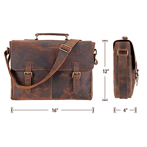 Handmade Distressed Leather Messenger Bag for Laptops