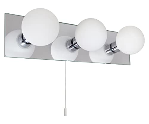 Mini Globe Bathroom Mirror Light with Pull Cord