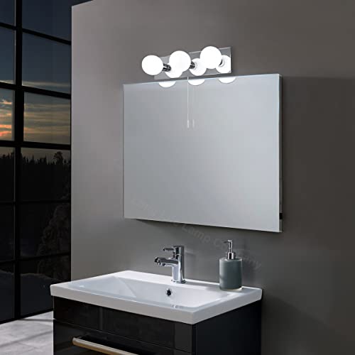 Mini Globe Bathroom Mirror Light with Pull Cord