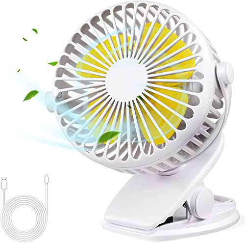 EXTFANS Rechargeable Clip-On Desk Fan, Adjustable 2-in-1
