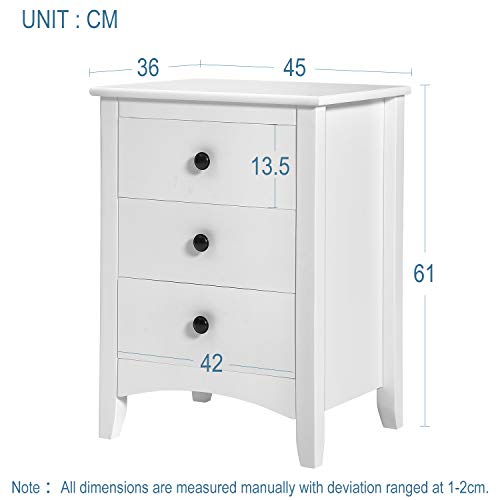 BTM Set of 2 Bedside Tables for Bedroom