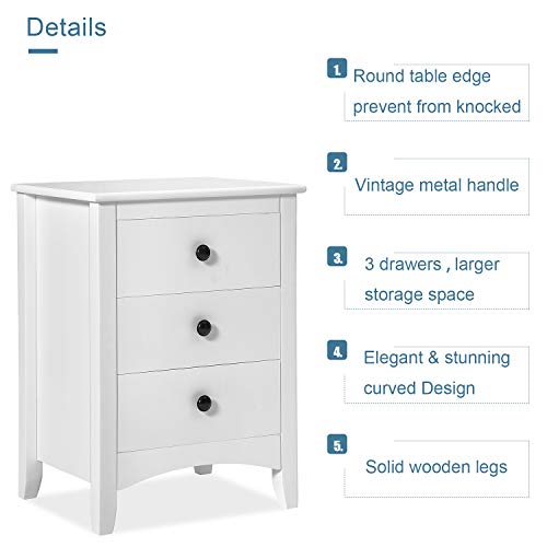 BTM Set of 2 Bedside Tables for Bedroom