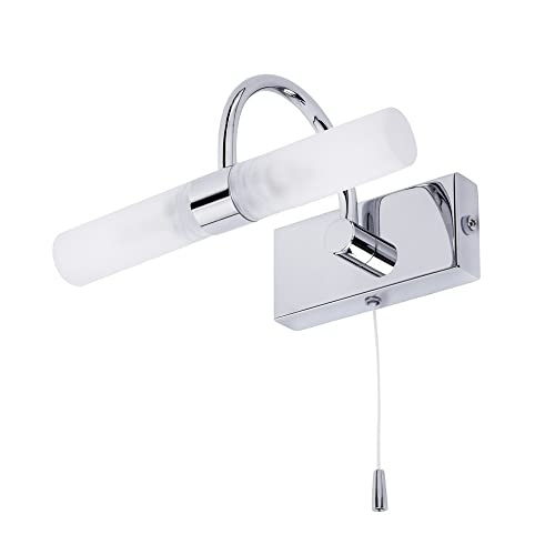 LITECRAFT Crista Chrome Wall Light with Pull Switch