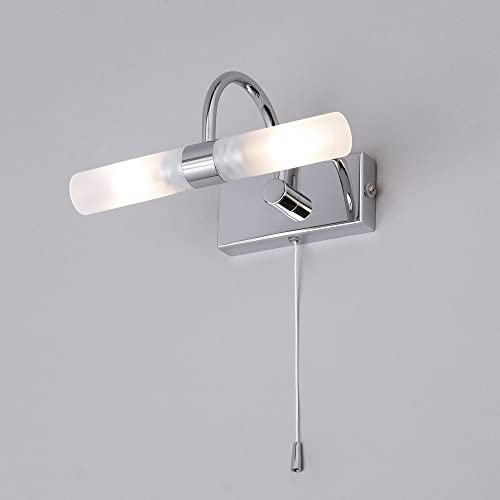 LITECRAFT Crista Chrome Wall Light with Pull Switch