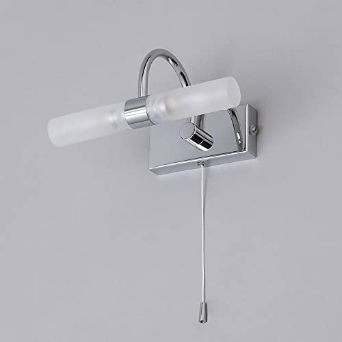 LITECRAFT Crista Chrome Wall Light with Pull Switch